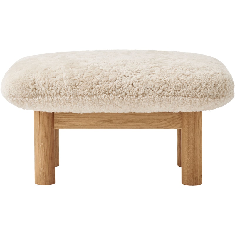 Brasilia Ottoman Natural Oak, Sheepskin Nature