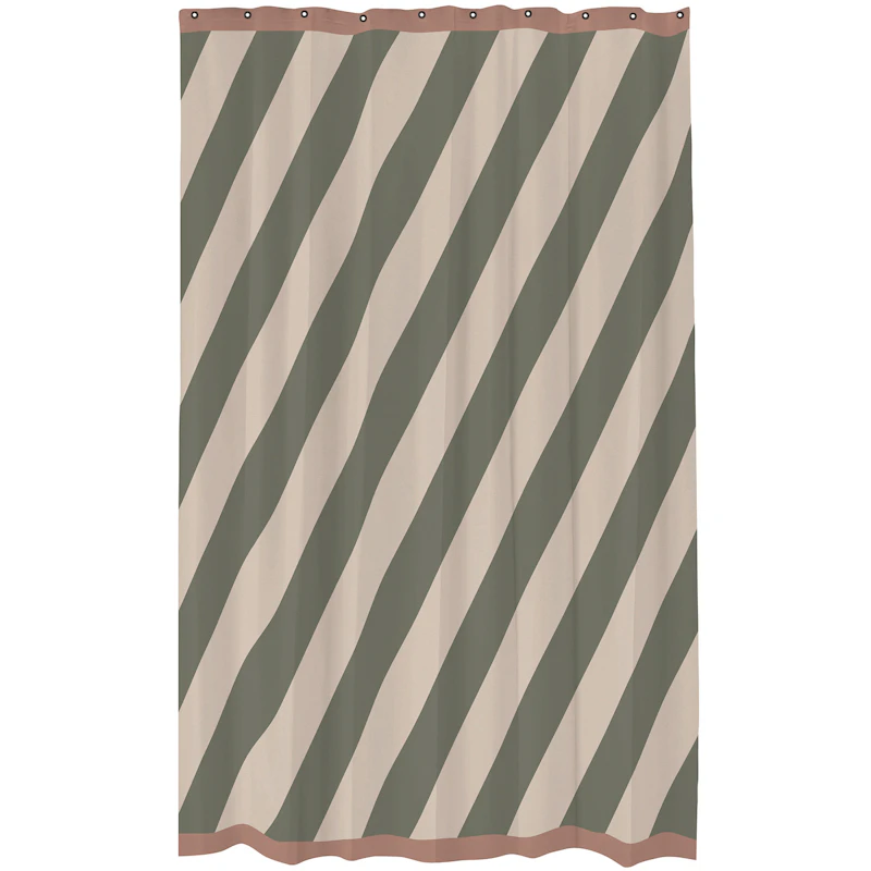 Diagonal Dusjforheng 150x200 cm, Olivengrønn