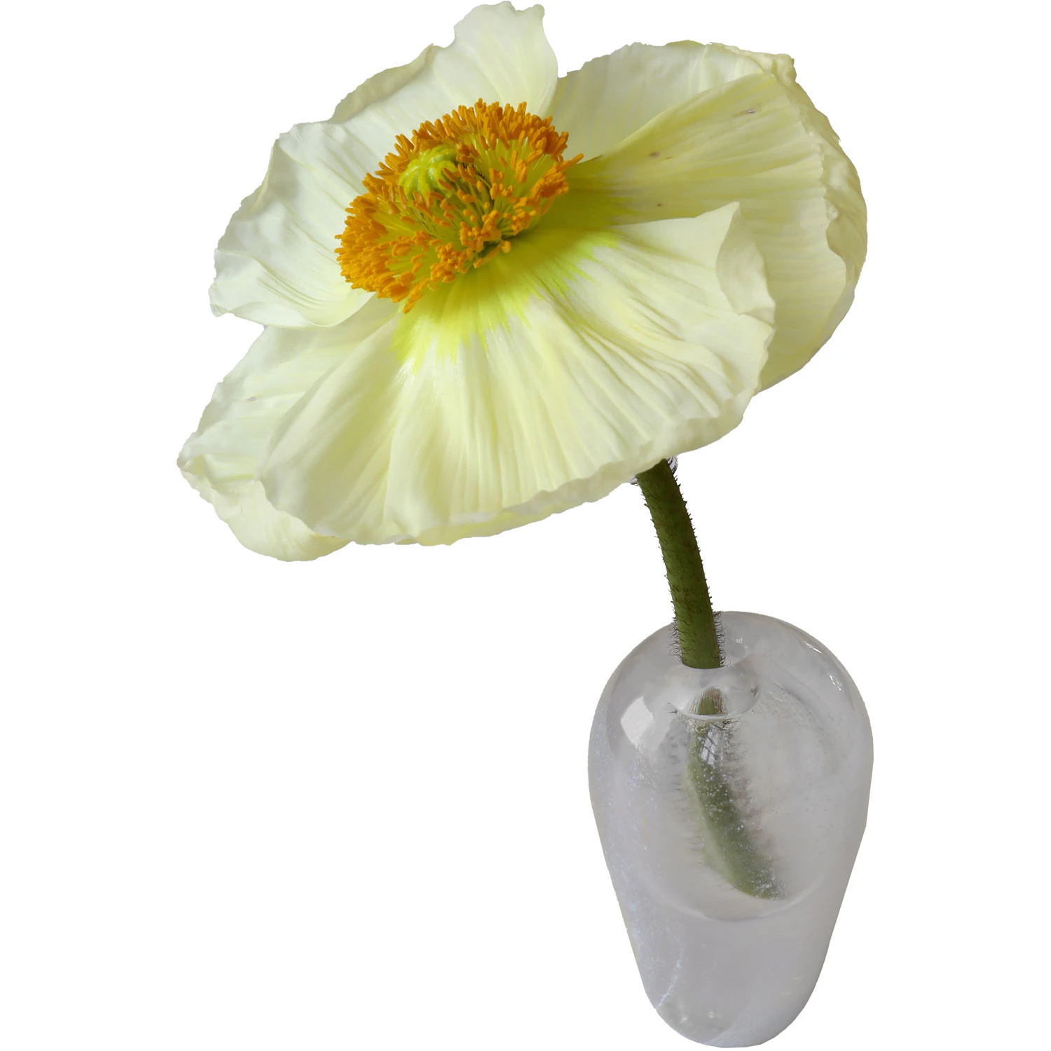 Liv Vase Munnbl&aring;st Glass, Hvit