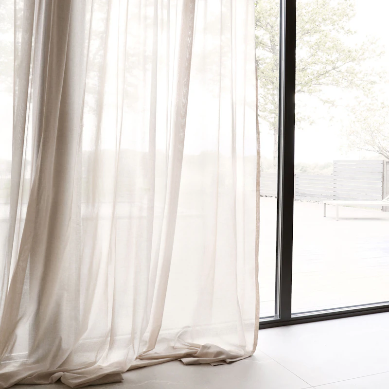 Vivi Gardin Resirkulert Stoff Dobbel Bredde, Nature, 290x290 cm