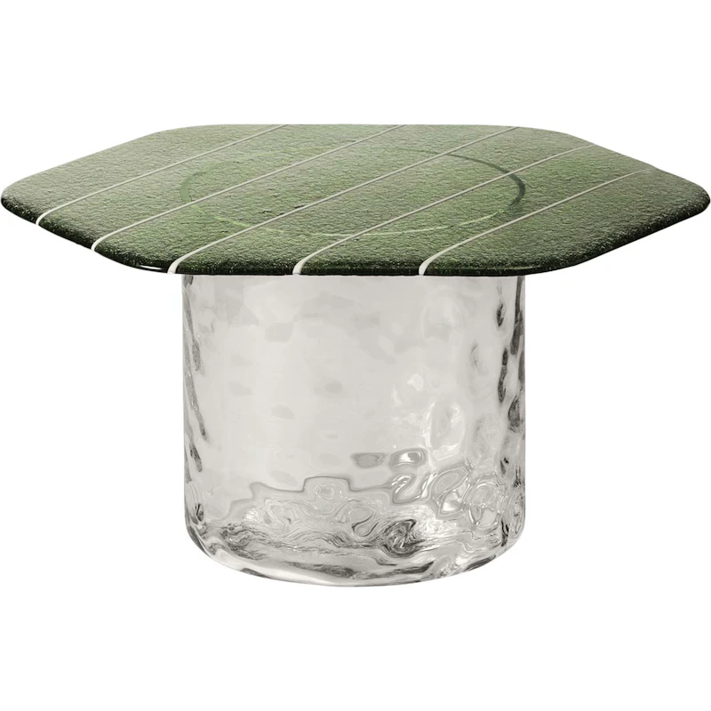 Striche Coffee Table, Mint Green / Transparent