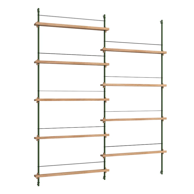 Magazine Hylle 162x188 cm, Eik/Grønn