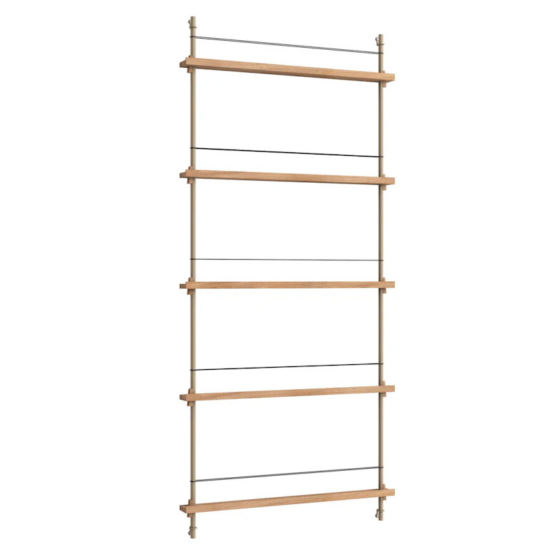 Magazine Hylle 85x188 cm, Eik/Varmgrå