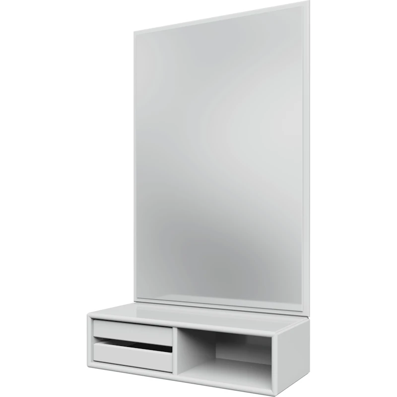 Glance Veggspeil Med Hylle, New White