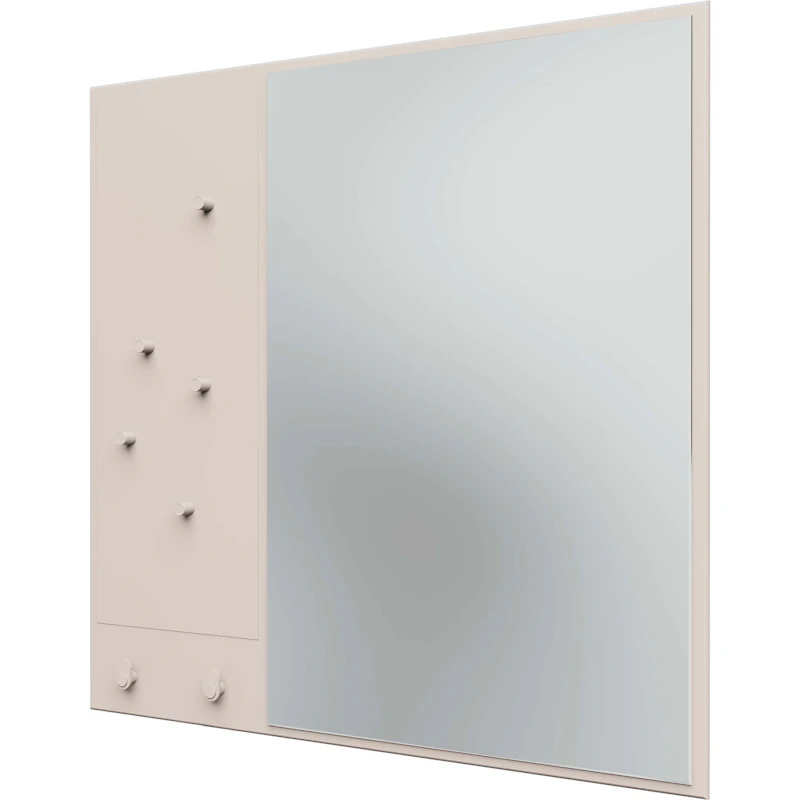 Memo Wall Mirror With Notice Board, Oat