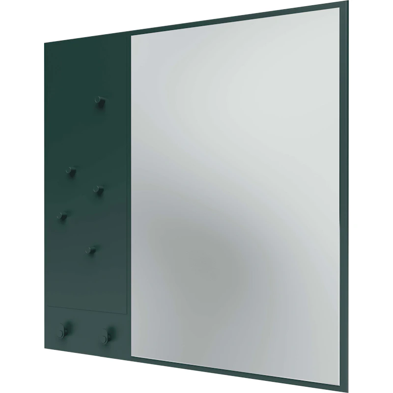 Memo Wall Mirror With Notice Board, Black Jade