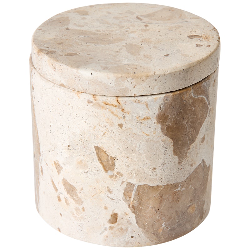 Vita Krukke Med Lokk Marmor, Seashell
