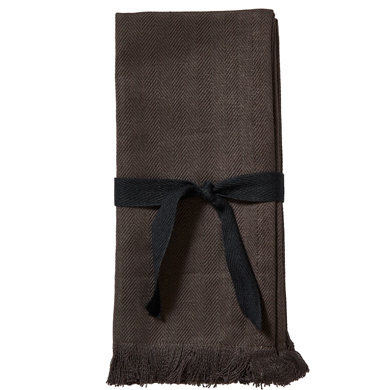 Umami Serviett 45x45 cm 2-pk, Brun / Sort