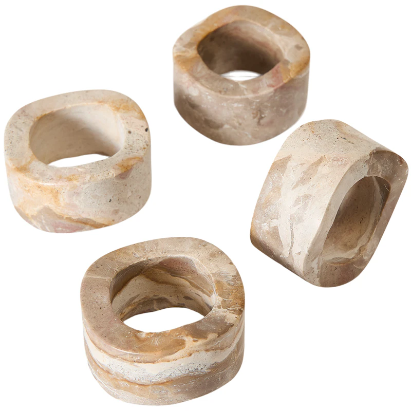 Vita Serviettringer 4-pk, Seashell