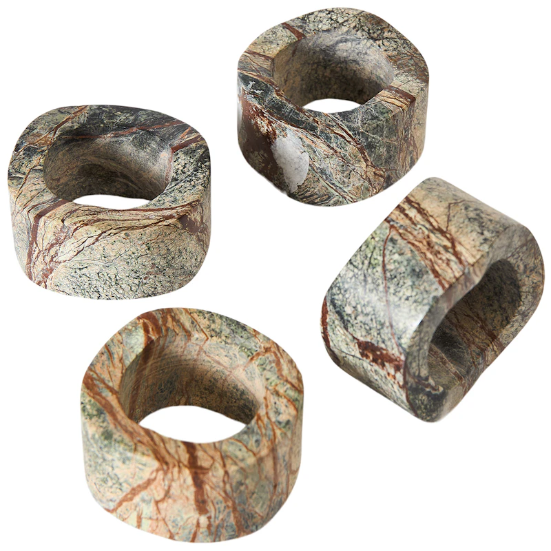 Vita Serviettringer 4-pk, Seagrass