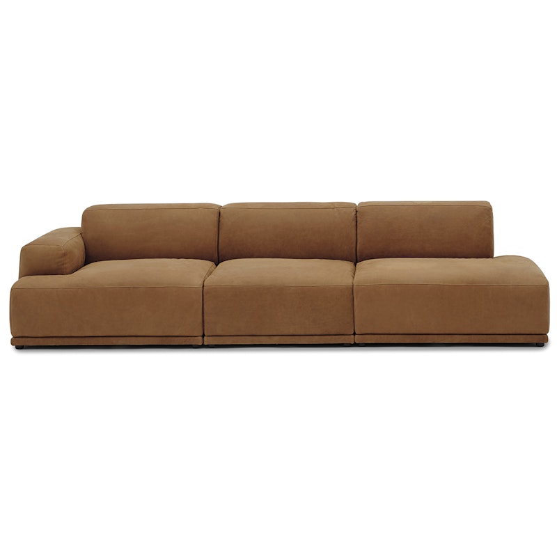 Connect Soft Modulær 3-seter Sofa Med Åpen Høyre Side, Grace Leather Cognac