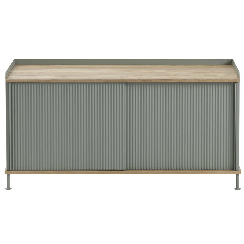 Enfold Skjenk 45x124 cm, Oljet Eik / Dusty Green