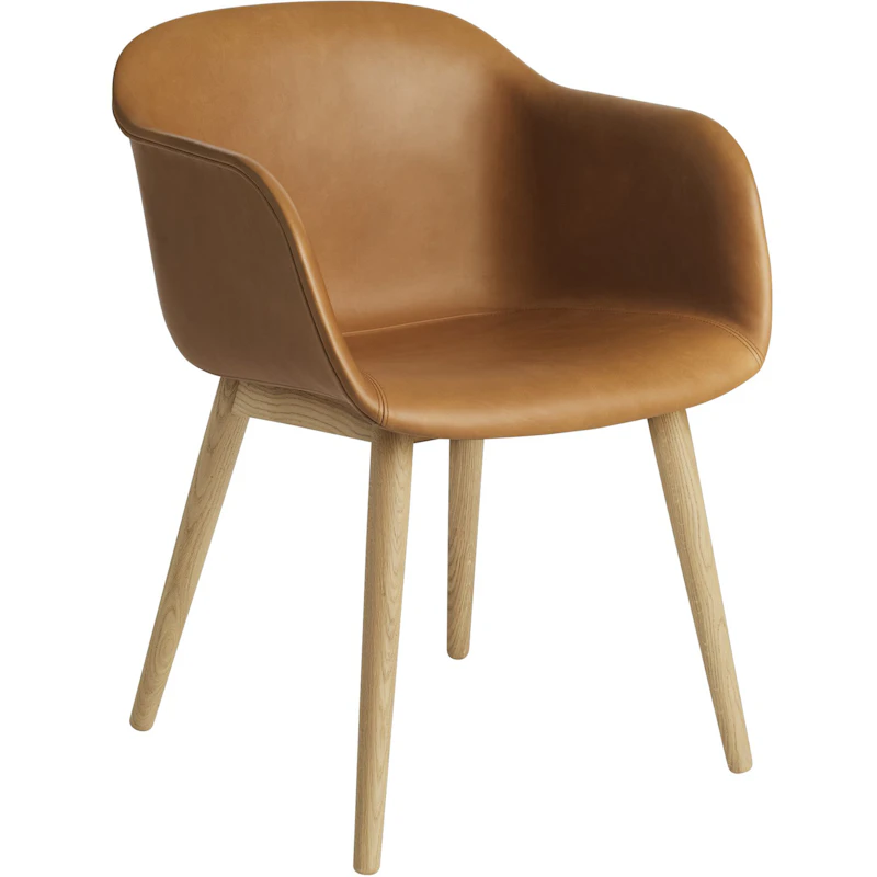 Fiber Lenestol Trebase med Skinnsete,  Refine 0250/Eik