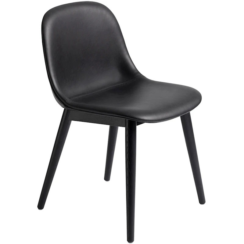 Fiber Spisestol Trebase med Skinnsete, Refine 0842 Sort/Sort