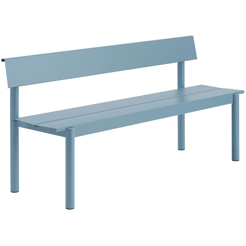 Linear Benk Med Ryggstøtte 170 cm, Pale Blue