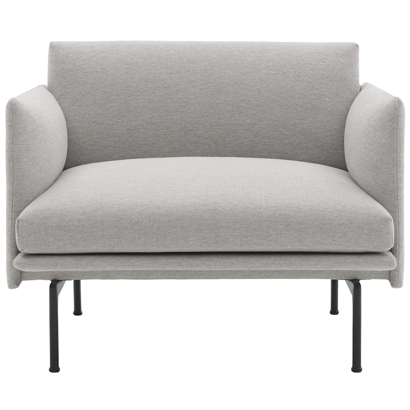 Outline Lenestol, Sort Aluminium / Clay 12