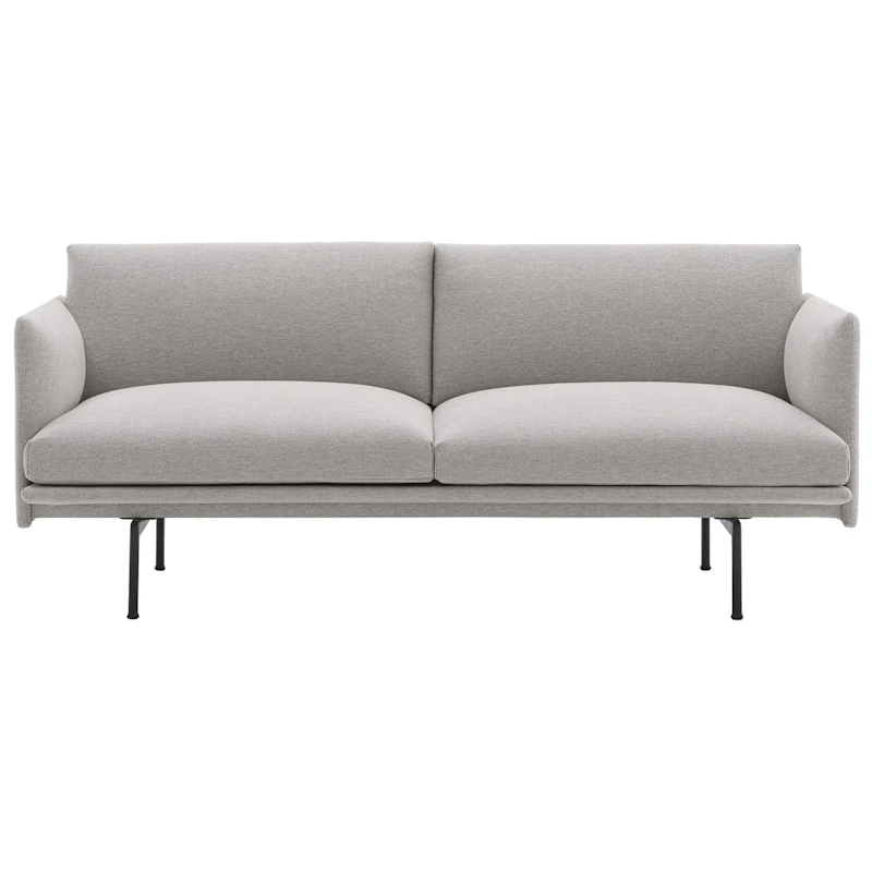 Outline Sofa 2-seters, Clay 12 / Sort Aluminium