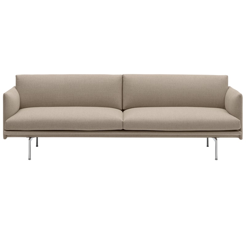 Outline Sofa 3-seters, Ecriture 240 / Polert Aluminium