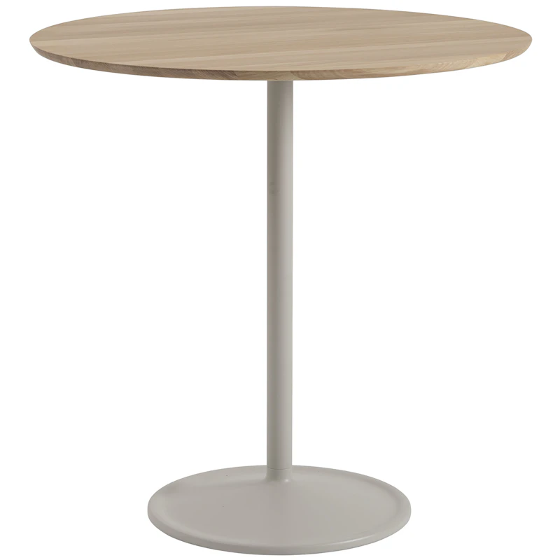 Soft Barbord Ø95x105 cm, Massiv Eik / Grå