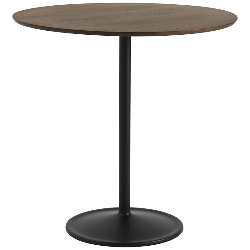 Soft Barbord Ø95x95 cm, Mørkoljet Eik / Sort