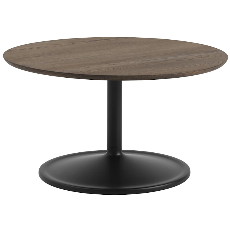 Soft Salongbord Ø75 cm, Mørkoljet Eik / Sort
