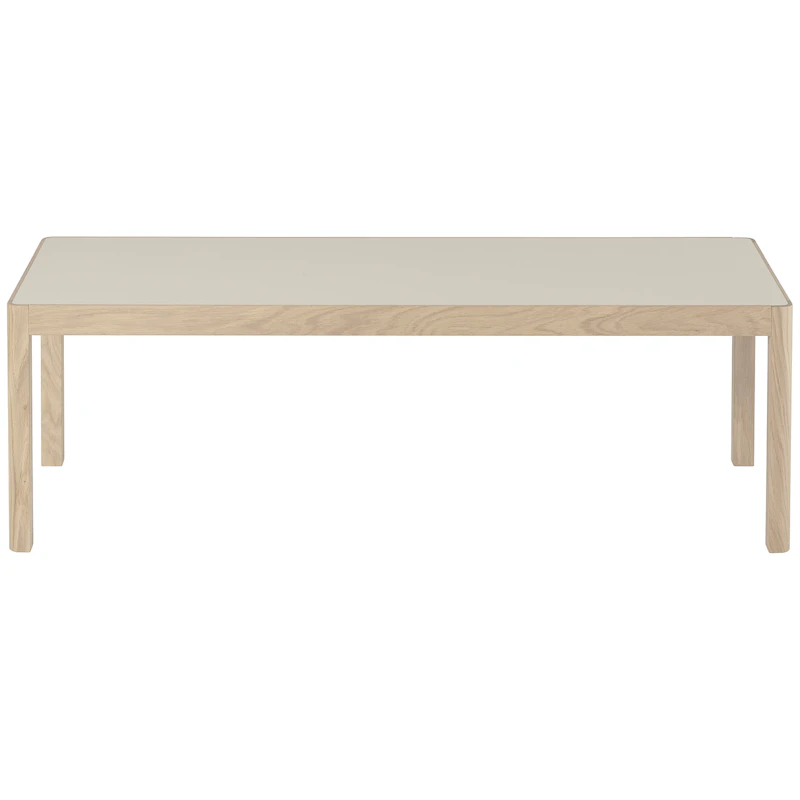 Workshop Salongbord 43x120 cm, Varmgrå Linoleum / Eik