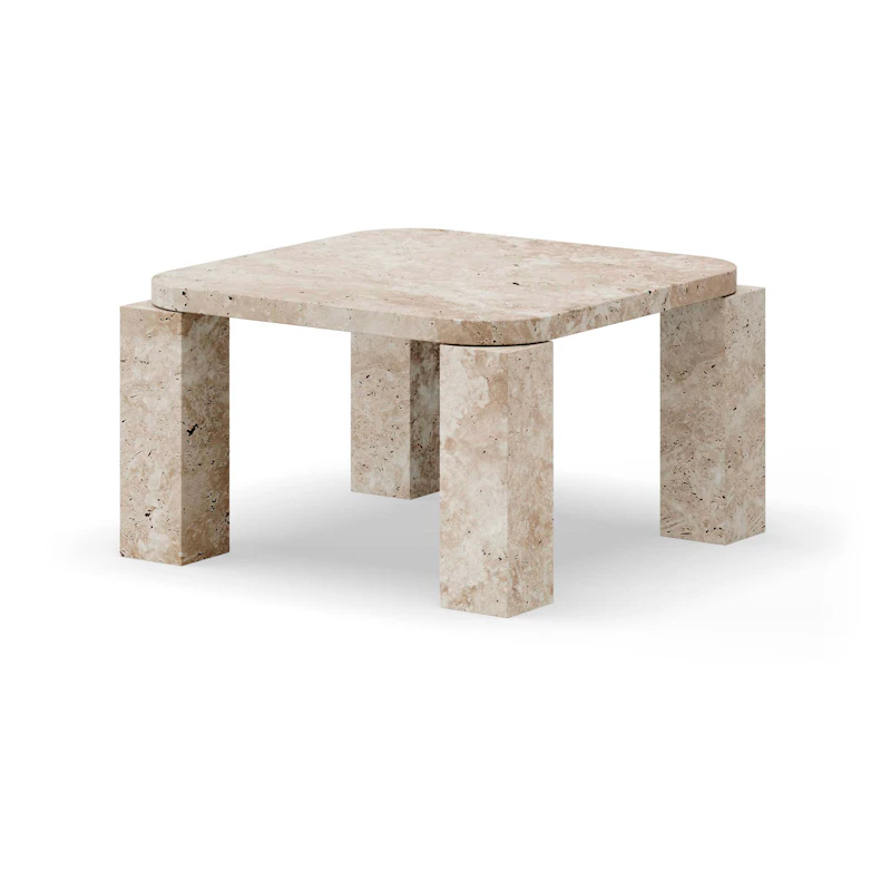 Atlas Salongbord 60x60 cm, Unfilled Travertine