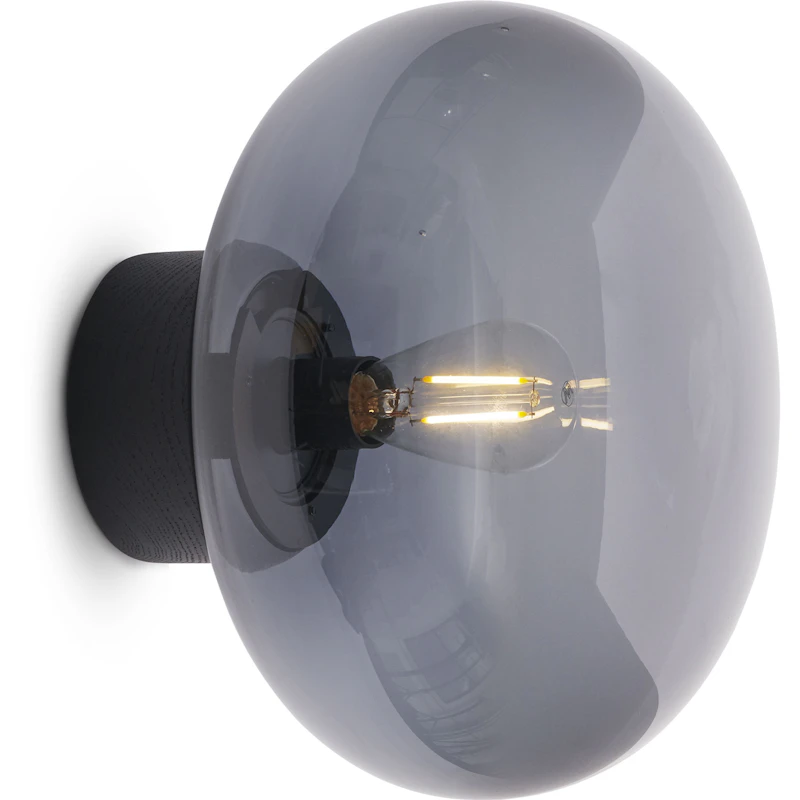 Karl-Johan Vegglampe, Svartbeiset Eik /Røkt Glass