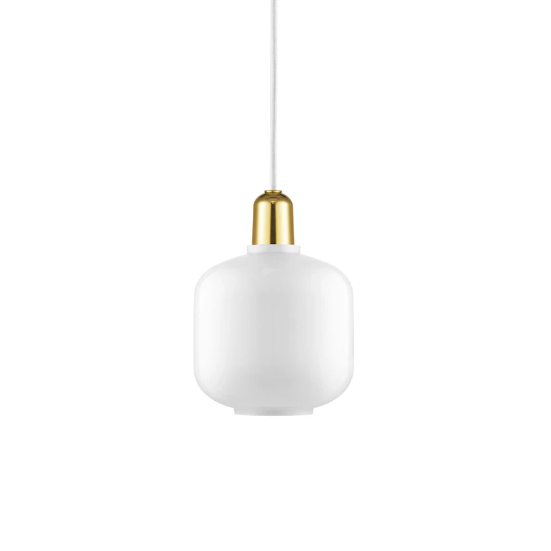 Amp Pendel Liten, Hvit/Messing