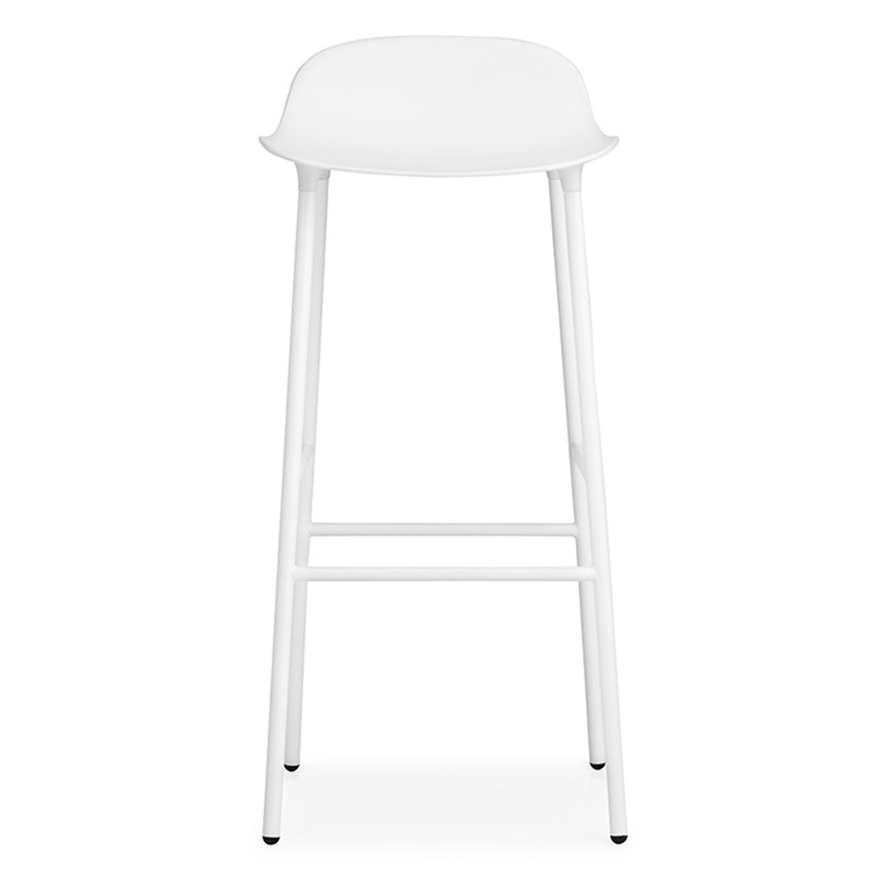 Form Barstol 75 cm, Hvit/Stål