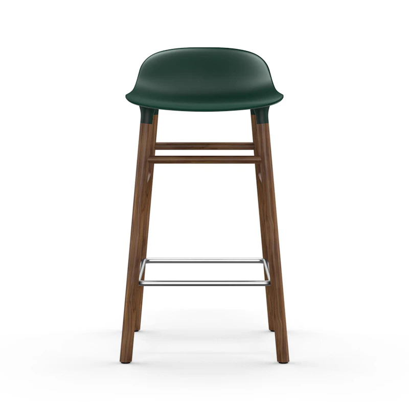 Form Barstol 65 cm, Grønn/Valnøtt