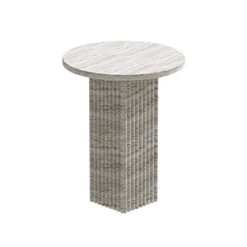 Soho Side Table, Silver Travertine