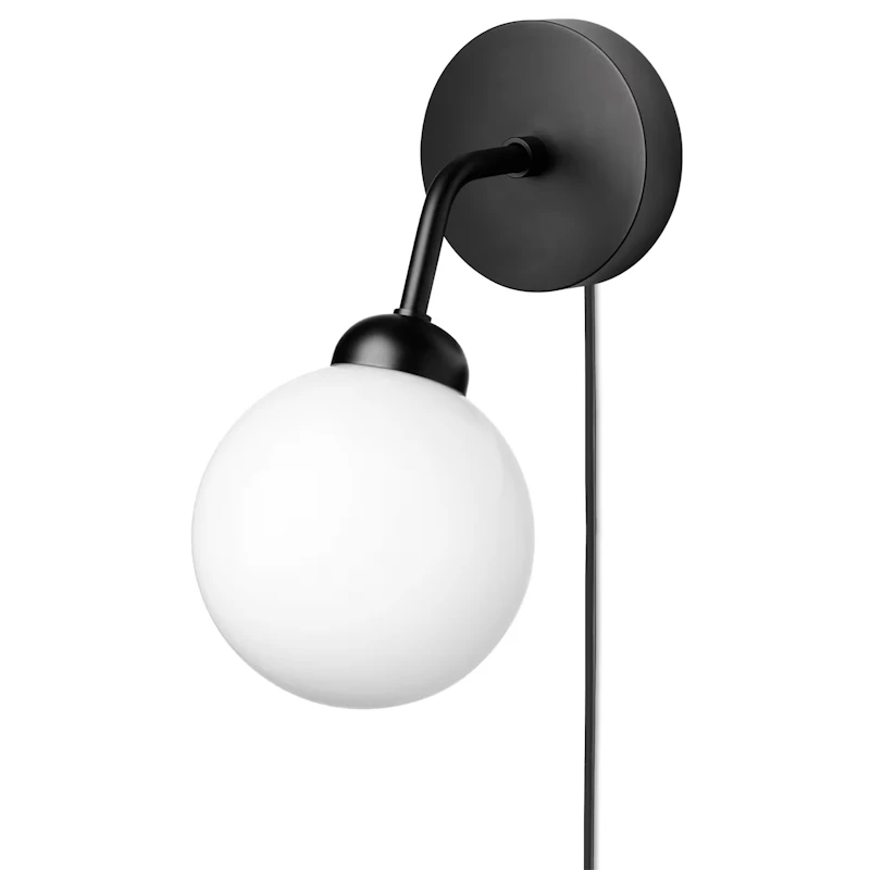 Apiales Vegglampe Med Ledning, Sort