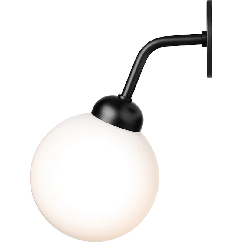 Apiales Vegglampe Integrert, Satin Black / Opal