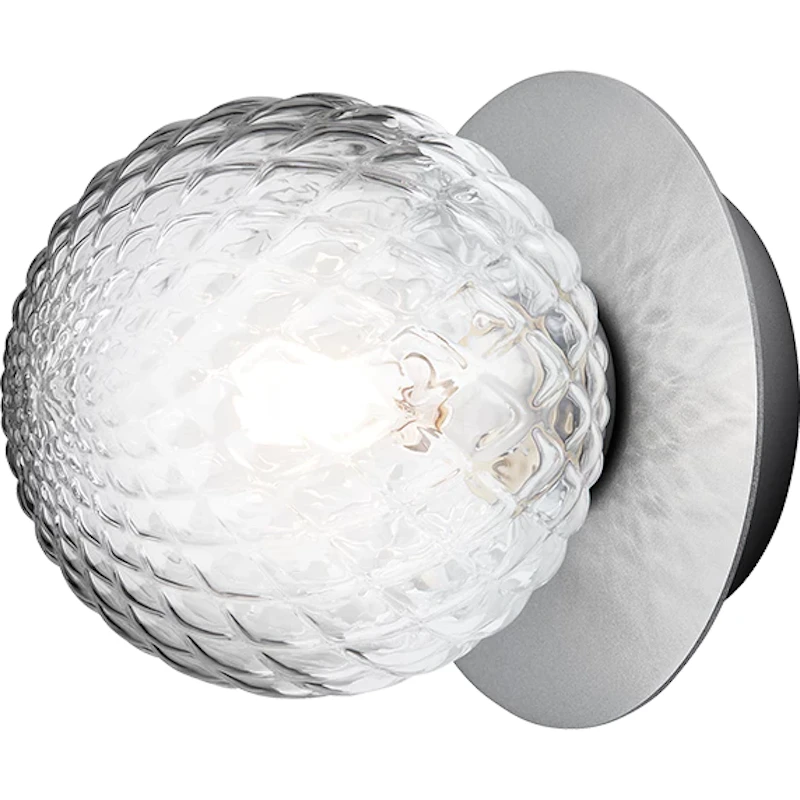 Liila 1 Vegg-/Taklampe 140 mm, Light Silver / Klar