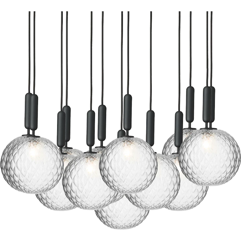 Miira 13 Lysekrone 980 mm, Rock Grey / Klar