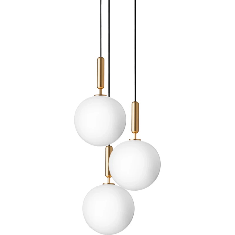 Miira 3 Lysekrone 370 mm, Messing / Opal