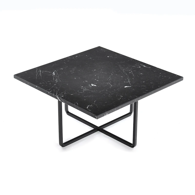 Ninety Sofabord 60 cm, Sort Stativ, Sort Marmor