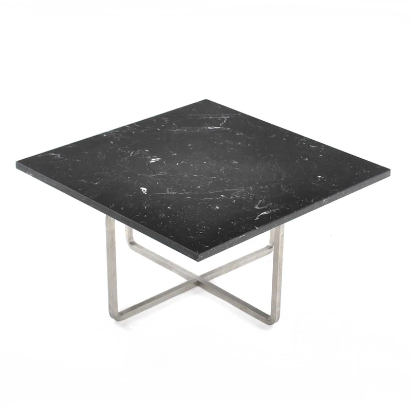 Ninety Sofabord 60 cm, Stålben, Sort Marmor