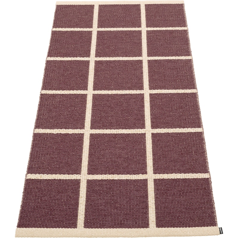 Criss Plastmatte Burgundy / Cream, 70x150 cm