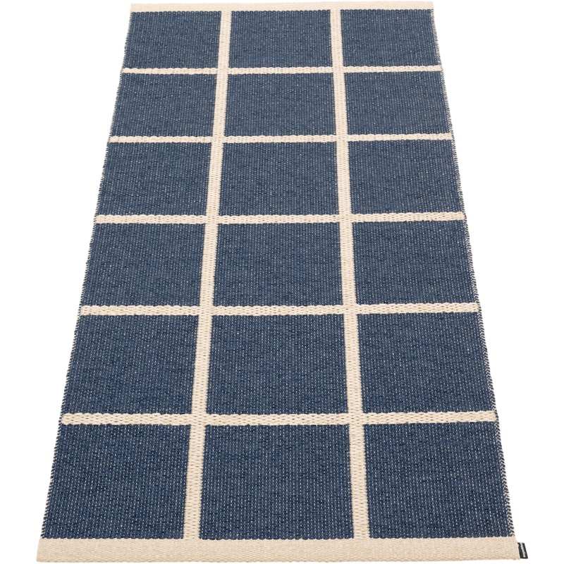 Criss Plastmatte Dark Blue / Cream, 70x150 cm