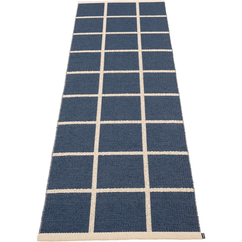 Criss Plastmatte Dark Blue / Cream, 70x225 cm