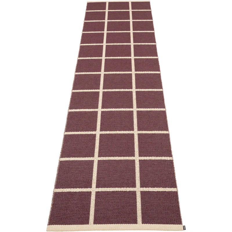 Criss Plastmatte Burgundy / Cream, 70x300 cm