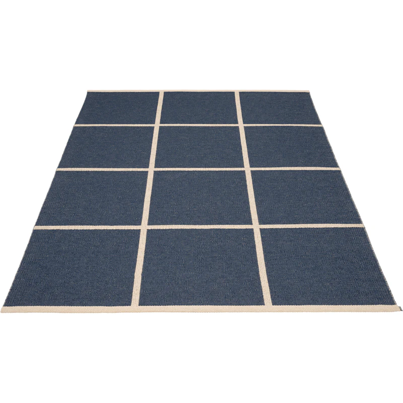 Criss Plastmatte Dark Blue / Cream, 180x260 cm