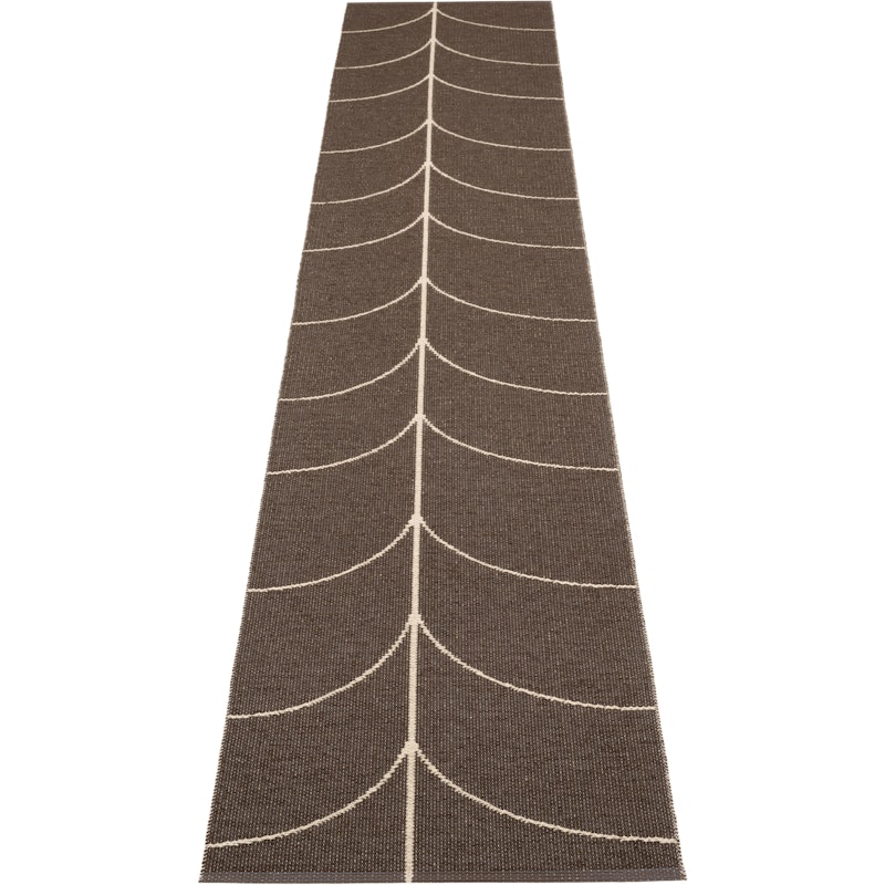 Leif Plastmatte Dark Brown / Cream, 70x360 cm