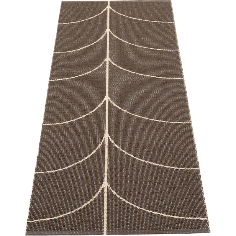 Leif Plastmatte Dark Brown / Cream, 70x180 cm