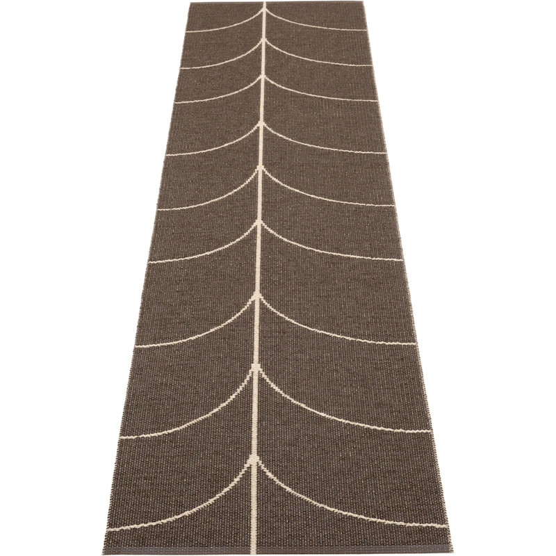 Leif Plastmatte Dark Brown / Cream, 70x270 cm