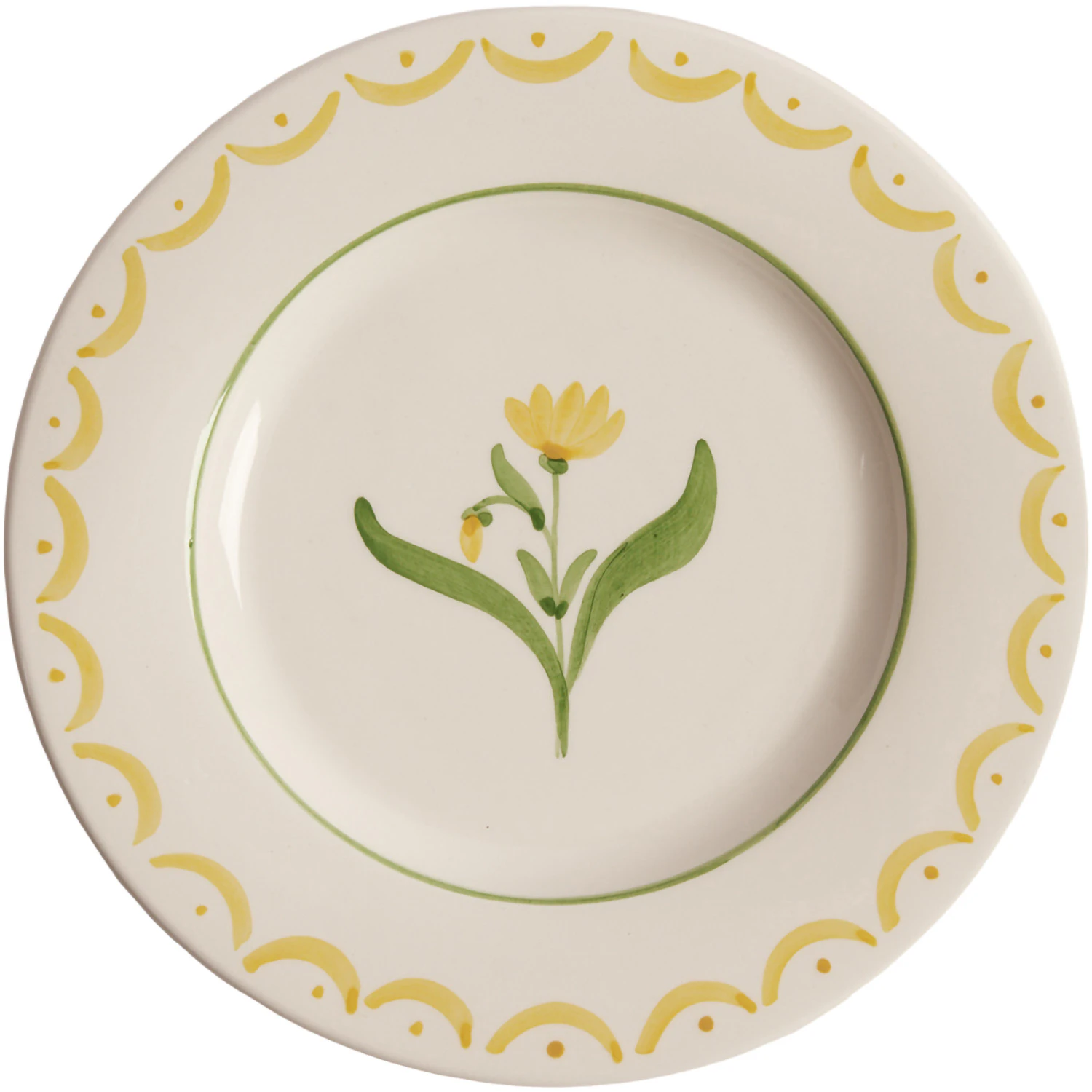 Cottage Flower Sidetallerken 22 cm, Gul