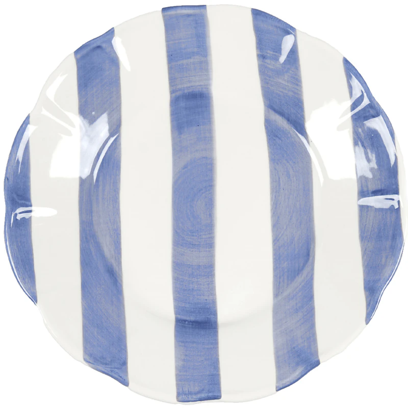 Stripe Sidetallerken 22 cm, Blå