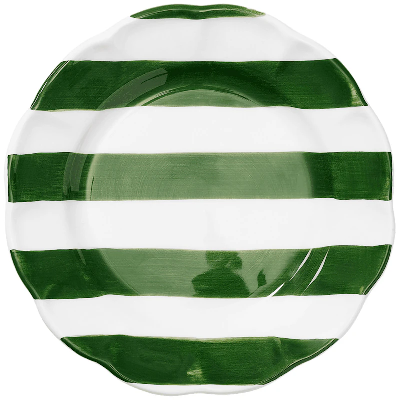 Stripe Sidetallerken 22 cm, Grønn